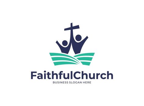 Illustration vector graphic of faithful church logo designs concept. Perfect for community, education, bible, catholic Logos, Natal, Faith Logo Design, Bible Logo, Faith Logo, Church Logo Design, Association Logo, Church Images, Business Slogans