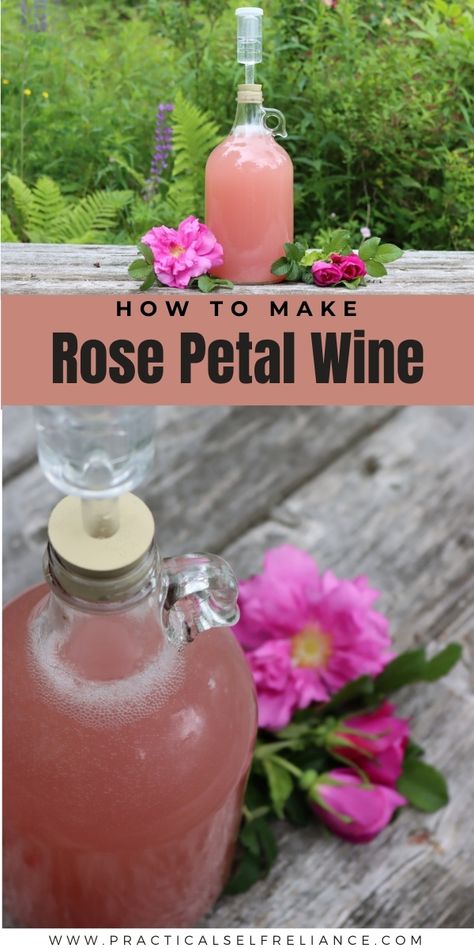 How To Make Your Own Wine At Home, 1 Gallon Mead Recipe, Herbal Mead Recipe, Mead Recipe 1 Gallon, Rose Wine Recipes, Apocalypse Food, Grape Recipe, Fruit Wine Recipes, Wine Making Recipes