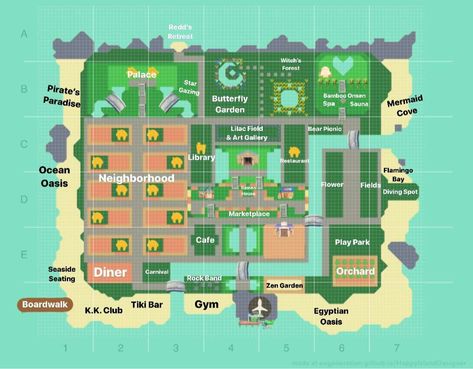 Neighborhood guide Easy Animal Crossing Island Layout, Anch Neighborhoods, Acnh Island Layouts Simple, Acnh Terraforming Layout, Animal Crossing Neighborhood Design, Acnh Island Inspirations Neighborhood, Acnh Compact Neighborhood, Acnh Simple Neighborhood, Villager Home Layouts Acnh