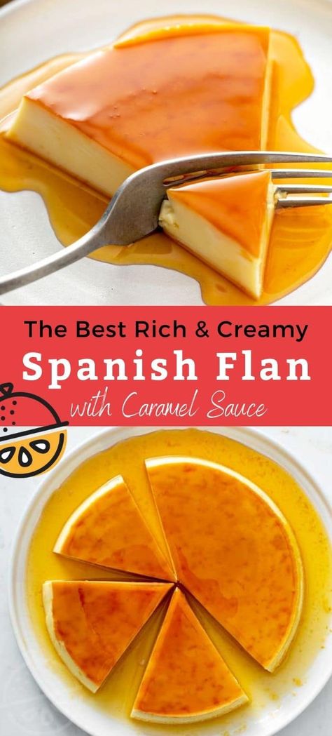 Almond Flan Recipe, Mexican Caramel Flan, Best Caramel Flan Recipe, Flan, Vanilla Bean Flan, Flan Recipe For A Crowd, Flan With Heavy Cream, How To Make Flan Recipes, The Best Flan Recipe