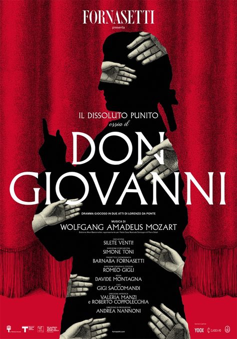 Don Giovanni Opera Poster, Opera Poster Design, Theatre Graphic Design, Don Giovanni Opera, Theatre Poster Design, Brand Extension, Opera Design, Opera Poster, Stage Art