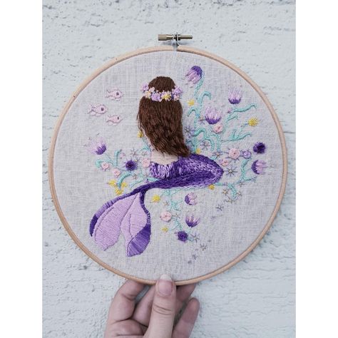 Embroidery hair mermaid hair 3d hair 💜 Embroidery Mermaid, Mermaid Embroidery Designs, Embroidery Hair, Art Romantique, Crown Purple, 3d Hair, Mermaid Embroidery, Hair Mermaid, Hand Embroidery Videos