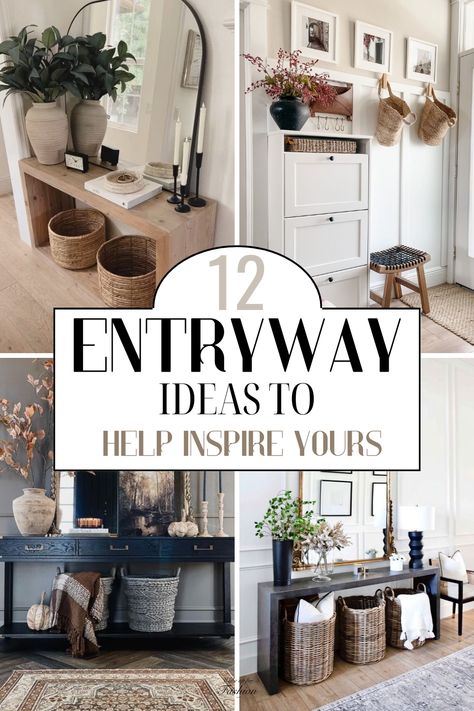 How To Decorate A Foyer Entrance, Front Entryway Ideas Interior, Entryway Ideas Small, Entryway Table Styling, Entryway Ideas Modern, Entrance Ideas Entryway, Open Entryway, Entrance Table Decor, Foyer Ideas Entryway