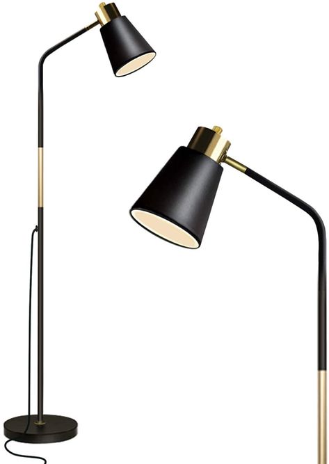 Modern Black Floor Lamps, Modern Standing Lamps, Rustic Floor Lamps, Mid Century Modern Floor Lamps, Metal Heads, Lighting For Living Room, Industrial Floor, Corner Lamp, Industrial Floor Lamps