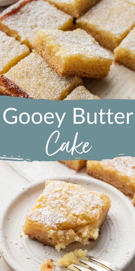 Ooey Gooey Cake, Live Well Bake Often, Ooey Gooey Butter Cake, Gooey Cake, Dessert From Scratch, Gooey Butter, Gooey Butter Cake, Butter Cake Recipe, Unique Desserts