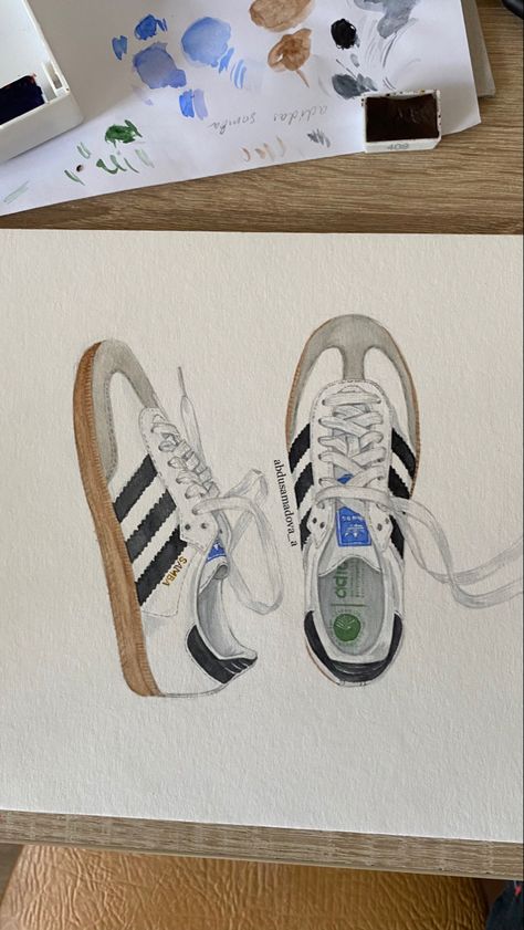 Скетч популярных кроссовок адидас самба Old Money Aesthetic Drawing, Adidas Shoes Drawing, Shoes Illustration Sneakers, Shoes Sketch Drawings, Old Shoes Drawing, Sketches Of Shoes, Old Money Drawing, Shoe Sketches Drawings, Drawings Of Shoes