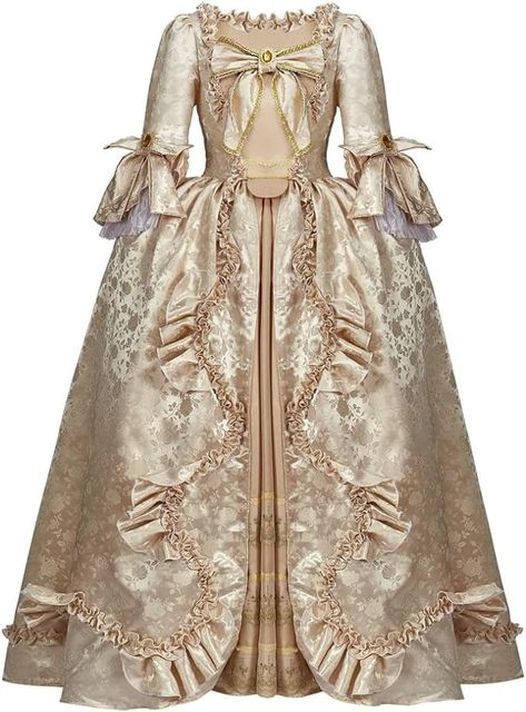 Amazon.com: CosplayDiy Women's Queen Marie Antoinette Rococo Ball Gown Gothic Victorian Dress Costume for Adult Women XXL : Clothing, Shoes & Jewelry Ball Gowns Royal, Victorian Dress Costume, Queen Marie Antoinette, Gothic Victorian Dresses, Rococo Dress, Antoinette Dress, Golden Dress, Victorian Costume, Gothic Victorian