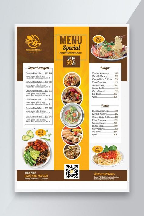 Food Menu Template Design#pikbest#templates Menu Design Ideas Templates, Western Food Menu, Breakfast Menu Design, Burger Flyer, Menu Template Design, Menu Sans Gluten, Hotel Menu, Menu Card Design, Restaurant Poster