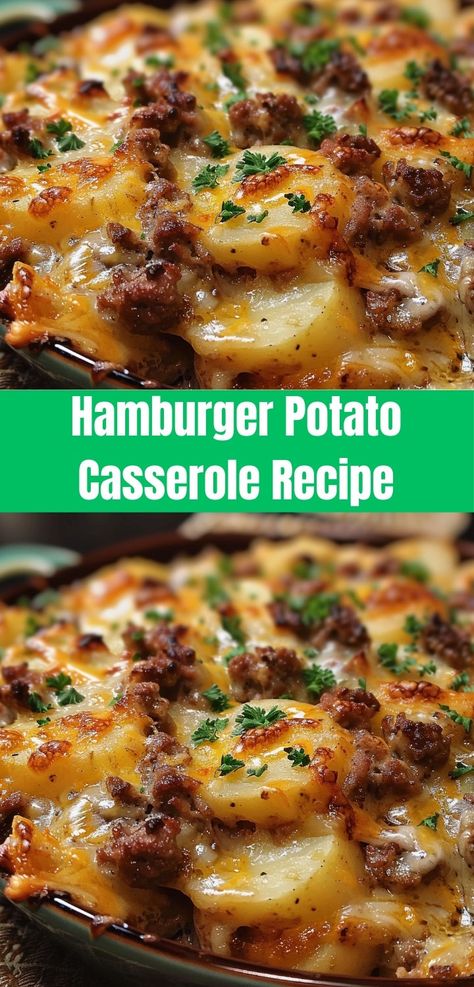 Hamburger Potato Casserole Recipe Ingredients: 1 ½ Pounds Of Ground Beef 4 Large Russet Potatoes Essen, Beef Lasagna Soup, Ground Beef Lasagna, Hamburger Potato Casserole, Chicken Honey, Ground Beef Casserole Recipes, Beef Lasagna, Hamburger Casserole, Potatoe Casserole Recipes