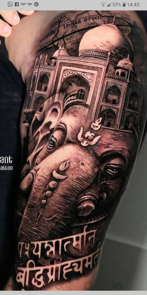 Buddha Tattoo Sleeve, Buda Tattoo, Arte Ganesha, Arm Tattoos Black, Ganesh Tattoo, Left Arm Tattoos, Ganesha Tattoo, Full Sleeve Tattoo Design, Buddha Tattoo