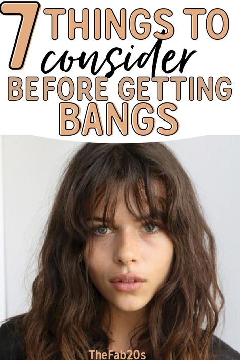 Should I get bangs?! Things to consider before grabbing the scissors and trimming your bangs! Although a new hairstyle can refresh your look, there are some things to keep in mind when you change up your look #bangs #shouldigetbangs #hairstyle #hairstyleideas Should I Get Bangs, Pin Back Bangs, Fine Hair Bangs, Long Haircuts With Bangs, Bangs And Glasses, Growing Out Bangs, Cut Bangs, Cute Bangs, Textured Bangs