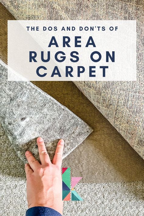 Rug On Rug Living Room, Grey Carpet With Rug, Rug On Rug Layering Bedroom, Rug Over Carpet In Bedroom, Rug Over Grey Carpet, Rug Over Beige Carpet, Rug In Carpeted Living Room, Rug On Grey Carpet Living Room, Apartment Carpet Living Room