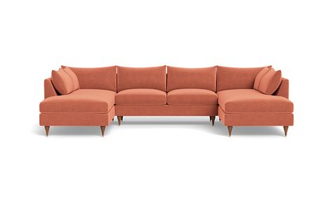 Coral Sofa, Rosé Performance, Bumper Sectional, Interior Define, Living Room Sectional, Sofa Design, Sectional Sofa, Body Types, Custom Color