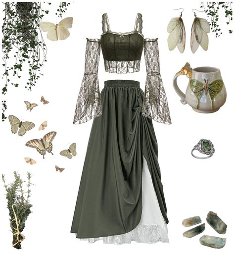 Fairy Tale Outfits Aesthetic, Majestic Aesthetic Outfits, Fairy Esque Outfits, Fairy Core Birthday Outfit, Elrow Festival Outfit Enchanted Forest, Fairy Core Outfits Dress, Fairy Elf Outfit, Fairy Tale Outfit Ideas, Mystical Fairy Outfit