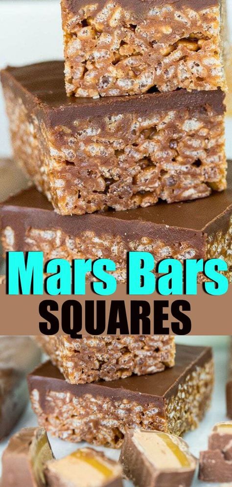 Mars Bar Squares, Build A Floating Bed, Mars Bars, Dessert Squares, New Year's Desserts, Square Recipes, Chocolate And Peanut Butter, Floating Bed, Cookie Bar Recipes