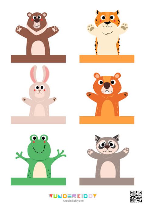 Template «Finger Puppets» - Download or print for free Finger Puppet Printable, Printable Finger Puppets, Finger Puppets Printable, Finger Puppet Template, Puppet Template, Animal Finger Puppets, Finger Puppet Patterns, Puppets Diy, Felt Finger Puppets