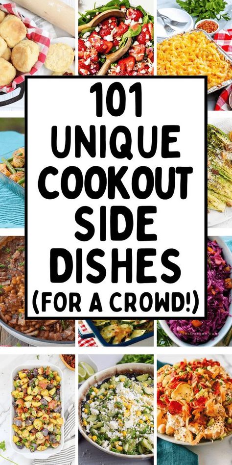 Best cookout side dishes for summer BBQ! These easy side dishes for bbq chicken, ribs, brisket, pork, and steak are easy summer side dish recipes. Cheap easy side dishes for cookout are simple cookout side dishes for a crowd easy, bbq cookout food side dishes, cookout food ideas side dishes, summer barbecue side dishes easy, memorial day cookout side dishes, summer cookout side dishes comfort foods, easy cookout food side dishes, sides for grilling burgers, cookout side dishes family ... Side Dish Cookout, Sunday Cookout Ideas, Things To Bring To A Cookout, Great Side Dishes For Bbq, Food To Bring To A Cookout, Side Summer Dishes, Grilling Sides Dishes Summer, Non Refrigerated Side Dishes, Sides To Take To A Cookout