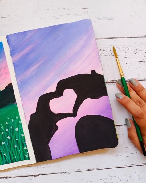 Sky painting ideas with gouache colors #sky #aesthetic Sky Paintings Aesthetic, Cute Drawings For Canvas, Cool Paintings Watercolor, Colored Drawings Ideas, Mini Canvas Paintings Butterfly, Painting Ideas On Big Canvas Aesthetic Easy, Drawing Ideas Easy On Canvas, Aesthetic Cute Painting Ideas, Painting Inspo People