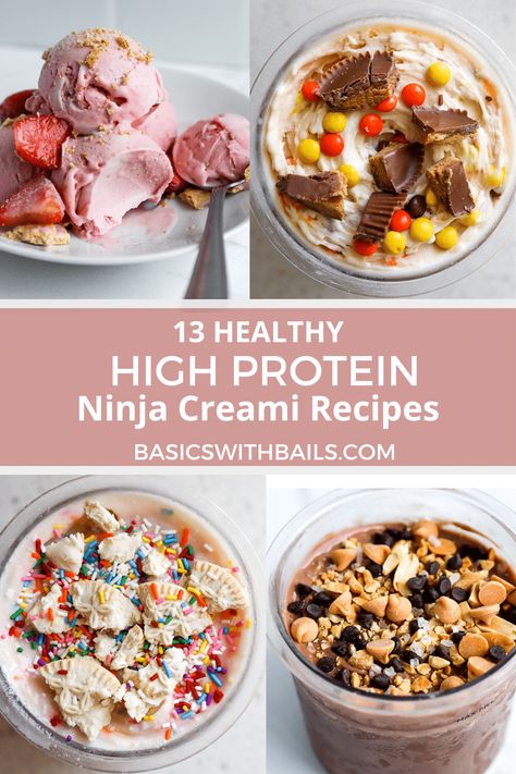 13 Healthy Ninja Creami Recipes (Easy & High Protein) Buttery Blend Protein Recipes, Frozen Yogurt In Ninja Creami, Vanilla Protein Ninja Creami Recipe, Ninja Creami Caramel Ice Cream, Ww Creami Recipes, 1up Protein Recipes, Lite Ninja Creami Recipes, Ninja Creami Frozen Custard Recipes, Ninja Creami Ice Cream Recipes Fairlife Milk