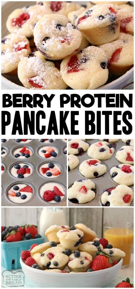 Protein Pancake Bites, Pancake Protein, Quick High Protein Breakfast, Pancakes Low Carb, High Protein Breakfast Recipes, Menu Sarapan Sehat, Protein Pancake, Pancake Bites, High Protein Breakfast