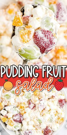 Essen, Vanilla Pudding Fruit Salad, Pudding Fruit Salad, Pudding Sauce, Fruit Salad With Pudding, Fruit Salad With Marshmallows, Ambrosia Fruit Salad, Easy Fruit Salad Recipes, Creamy Fruit Salads