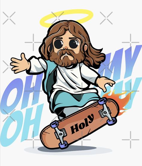 #bro #christ #funny #cross #lord #cool #holyspirit #savior #skateboard #jesus #freak Jesus Skateboarding, Jesus Funny Humor, Christian Logo Design, Jesus Graffiti, Cartoon Jesus, Cool Jesus, Skateboard Designs, Jesus Cartoon, Jesus Design