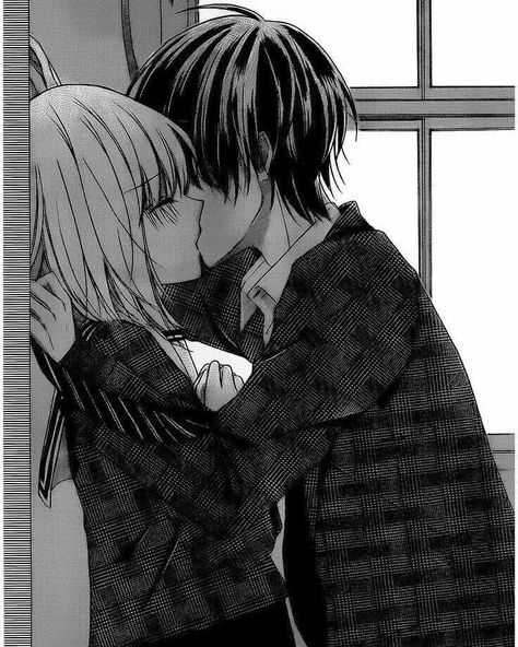 Anime Couple Kiss, 흑백 그림, Manga Couple, Romantic Anime Couples, Love Scenes, Cute Couple Drawings, Romantic Manga, Cute Couple Art, Manga Love