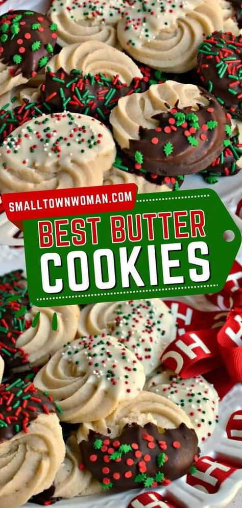 Essen, Classic Butter Cookies, Christmas Cookies Shapes, Butter Christmas Cookies Recipes, Homemade Holiday Cookies, Christmas Cookies Butter, Christmas Treats Recipes Baking, Best Homemade Christmas Cookies, Best Cookies For Christmas