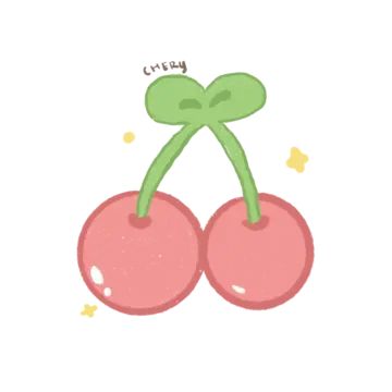 Kawaii, Cherry Doodle Cute, Easy Cherry Drawing, Summer Cute Drawings, Kawaii Fruit Drawing, Fruit Drawing Cute, Cute Fruits Drawings, Cute Drawings Pink, Cute Drawings Of Food