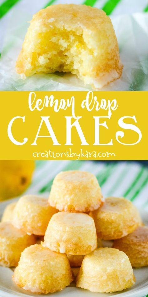 Lemon Drops Mini Cakes, Lemon Drop Muffins, Mini Lemon Bites Recipe, School Baked Goods, Mini Lemon Muffins Recipes, Mini Italian Desserts Easy, Baking Recipes For Rainy Days, Lemon Cream Cheese Dessert Recipes, Christmas Lemon Dessert