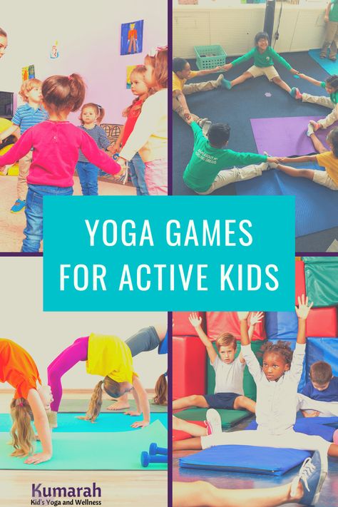 Yoga For Preschool, Kids Yoga Games, Kids Exercise Activities, Preschool Yoga, Toddler Yoga, Yoga Group, Kid Yoga Lesson Plans, Yoga Party, Kids Yoga Classes