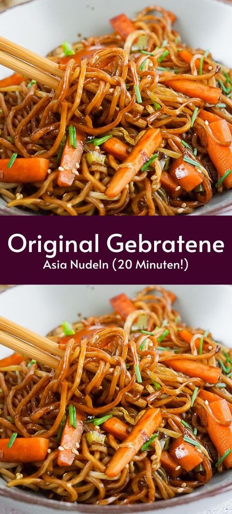 Original Gebratene Asia Nudeln (20 Minuten!) Asian Recipes, Food Inspiration Healthy, Quick Lunch, Healthy Food Motivation, Eat Smart, Vegan Cooking, Winter Food, Yum Yum, One Pot