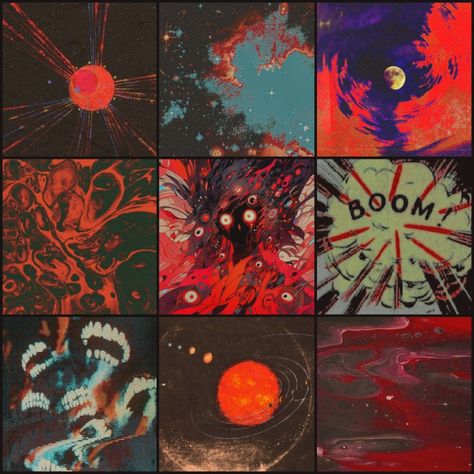 Soul Color Palette, Space Aesthetic Color Palette, Cryptidcore Color Palette, Grunge Color Scheme, Wizard Color Palette, Color Pallets Character Design, Space Moodboard Aesthetic, Oc Mood Board, Red And Black Moodboard