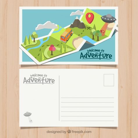 Postcard Design Front And Back, Travel Card Design, Postcard Design Ideas Creative, Postcard Back Design, Postcard Illustration Design, Post Card Design Creative, Travel Postcard Design, Travel Design Inspiration, Postcard Design Layout