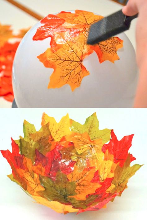 24 Gorgeous Fall Leaf Crafts & Easy DIY Decor - A Piece Of Rainbow Høstaktiviteter For Barn, Flori Din Lut, Thanksgiving Centerpieces Diy, Autumn Leaves Craft, Centerpiece Craft, Kreative Snacks, Fall Arts And Crafts, Doll Furniture Diy, Easy Diy Decor