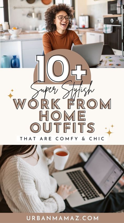 Looking for super stylish work from home outfits that are comfy and chic? Check out these comfy and chic work from home outfits that don't include sweatpants. Home Outfit Women, Home Outfit Comfy, Comfy Work From Home Outfits, Casual Home Outfits, Home Outfit Ideas, Home Clothes Women, Comfortable Work Clothes, Work From Home Outfit Ideas, Classic Work Outfits