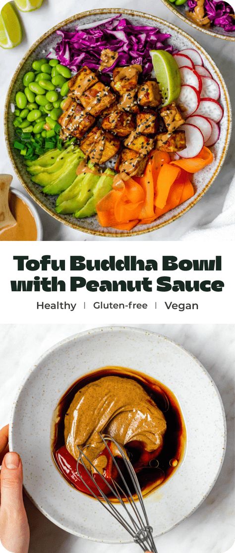 Easy Buddha Bowl Recipe, Vegan Buddha Bowl Recipes, Tofu Buddha Bowl, Budha Bowl, Budha Bowls, Tofu Rice, Rice Avocado, Buddah Bowl, Healthy Bowls Recipes