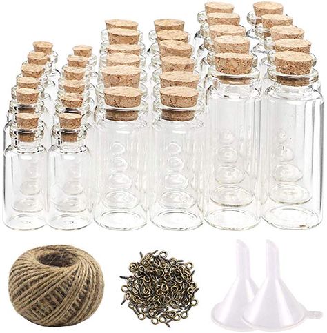 Mini Glass Jars, Refillable Perfume Bottle, Jars For Sale, Spell Jars, Small Glass Bottles, Potion Bottles, Glass Bottles With Corks, Mini Glass Bottles, Mini Jars