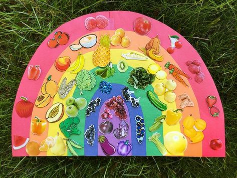 Eat a Rainbow Nutrition Activity Nutrition Crafts For Kids, Nutrition Crafts, Healthy Food Activities For Preschool, Eat A Rainbow, Healthy Food Activities, Preschool Food, Healthy Food Art, Food Lessons, Preschool Cooking