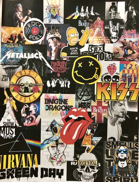 Rock and roll Rockband Logos, Muzică Rock, Kunstjournal Inspiration, Rock Background, Reka Bentuk Grafik, Rock Band Logos, ポップアート ポスター, Rock Band Posters, Band Poster