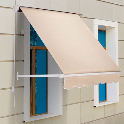 This Window Awning is perfect for anyone who needs shade but doesn't want to take up a lot of room. It requires no electricity, opening, and closing quickly and quietly with a simple drawstring, much like window blinds. The pre-drilled holes and mounting hardware make installation quick and easy. Designed to keep the sun off you and your home, an awning can do a lot more than just provide shade. By reducing the heat going into your home an awning will help keep your home cooler and possibly even Balcony Blinds, Window Pergolas, Outdoor Window Awnings, Sun Window, Diy Awning, Patio Windows, Window Awning, Window Canopy, Fabric Awning