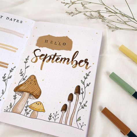 Journal Ideas September Cover, Bujo Monthly Cover September, Easy Bujo Cover Page, September Mood Tracker, September Bullet Journal Ideas, September Bullet Journal Cover, Bullet Journal September Cover, Bullet Journal Month Cover, September Bujo