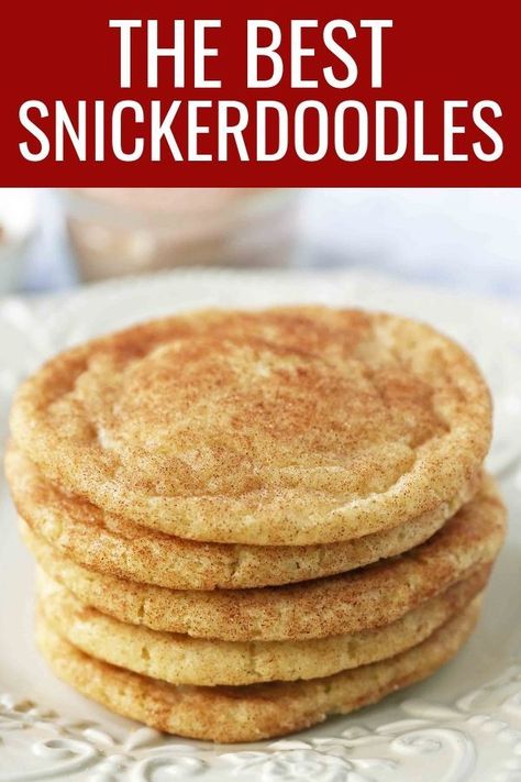 Soft And Chewy Snickerdoodle Cookies, Chewy Snickerdoodle Cookies, Snickerdoodle Cookie Recipe, Best Snickerdoodle Cookies, Cheesecake Recipes Philadelphia, Chewy Sugar Cookie Recipe, No Bake Lemon Cheesecake, Banana Brownies, Moist Vanilla Cake