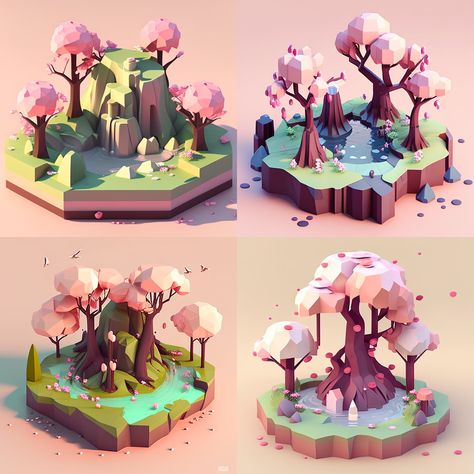 Low Poly Video Game Art, Low Poly Forest Environment, Low Poly 3d Environment, Blender Low Poly Environment, 3d Low Poly Environment, Low Poly Art 3d, Low Poly Blender Ideas, Low Poly Game Art, Low Poly Game Assets