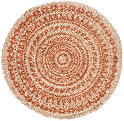 Natural Fiber Rug, Eclectic Area Rug, Bohemian Eclectic, Beach House Style, Natural Fiber Rugs, Orange Area Rug, Round Area Rugs, Sisal Rug, Round Rug