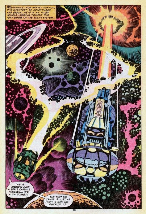 Jack Gaughan, Kirby Comic, 70s Background, Frank Miller Comics, Cosmic Comics, Jack Kirby Art, Cartoon Art Drawing, 70s Sci Fi Art, Kirby Art