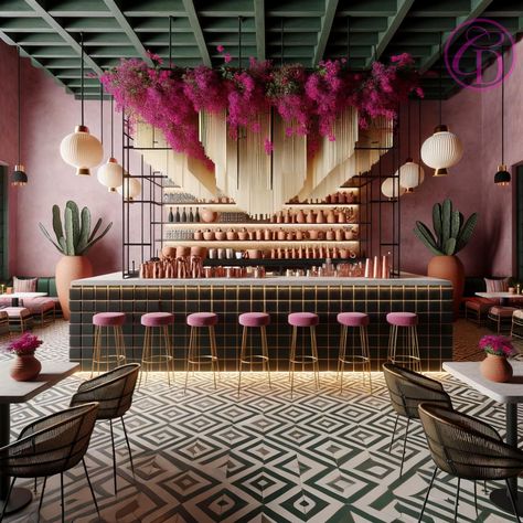 1️⃣, 2️⃣, 3️⃣, or 4️⃣❓My @giLherrera twist of a Modern Mexican Hacienda Lobby Bar with a touch of Tulum/Cabo Vibez〰️🇲🇽 (I LOVE breeze block, do you?) . At CoLores Decor Our team is constantly experimenting with textures & “WOW” styles for a UNIQUE statement design for any room…Introducing TOP 🇲🇽 MeXican Artisan Design & CATAPULTING our culture’s Talent through the vision of our founder, GiL Herrera @giLherrera ♥️ . You think you know MeXican Artisan Design, but you have NO IDEA how PASSIONATE... Mexican Modern Restaurant, Cafe Design Colorful, Modern Mexican Design, Mexican Restaurant Interior Design, Modern Mexican Hacienda, Tulum Interior Design, Mexican Restaurants Interior, Restaurant Interior Design Modern, Modern Mexican Decor