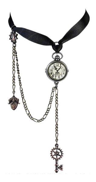 Timepiece+Choker+Necklace Diy Punk Necklace, Steampunk Choker, Time Accessories, Gothic Jewelry Diy, Steampunk Goth, Mode Steampunk, Alchemy Gothic, Výtvarné Reference, Steampunk Gothic