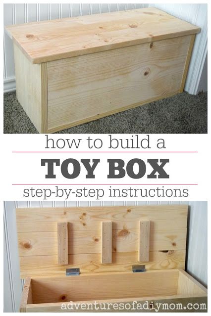 Toy Box Plans, Wood Toy Box, Diy Toy Box, Wooden Toy Boxes, Woodworking Plans Diy, Wood Working For Beginners, Toy Box, Woodworking Plans Free, Woodworking Furniture