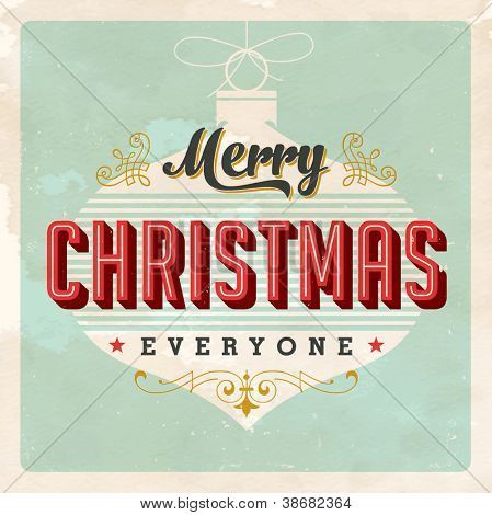 Vintage Christmas Card - Vector EPS10. Grunge effects can be easily removed for a brand new, clean sign. Christmas Love, Natal, Merry Christmas Vintage, Merry Christmas To All, Old Christmas, Merry Christmas Everyone, Christmas Card Design, Noel Christmas, Vintage Christmas Cards